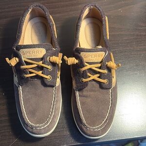 Sperry Dark Brown and Tan Boat Shoes